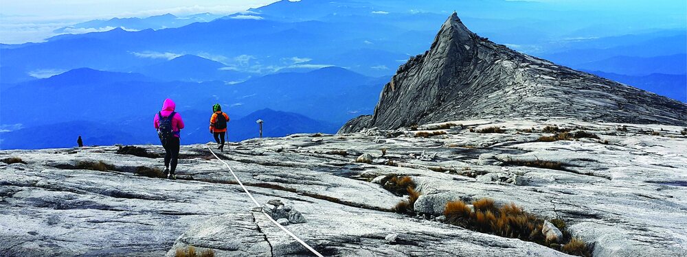 Climbers near the summit of Mount Kinabalu